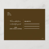 素朴なモダン ブラック バーチ & バーラップ ホリデー フォト シーズンポストカード (裏面)