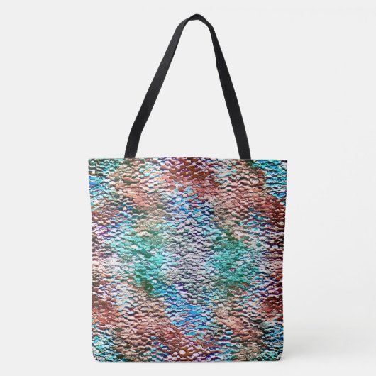 素朴なモルタルとスプラッシュで塗られた石のベース トートバッグ (正面)