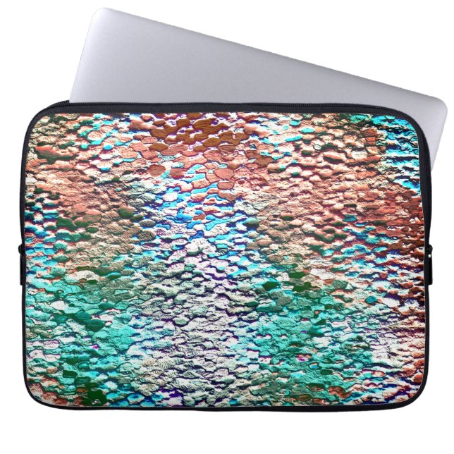 素朴なモルタルとスプラッシュで塗られた石のベース ラップトップスリーブ (正面)