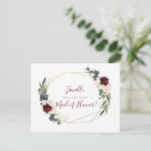 素朴なユーカリとピンクのDIY  私のメイド・オブ・オナーに 招待状 (スタンド正面)