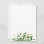 素朴なユーカリのゴールドレターズフレーム ベビーシャワー 招待状 (裏面)