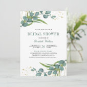 素朴なユーカリの写真 ブライダルシャワー 招待状 (スタンド正面)