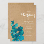 素朴なユーカリの森のウェディング 招待状 (正面/裏面)