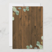 素朴なユーカリの緑の草木|の幾何学的なベビーシャワー 招待状 (裏面)