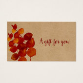 素朴なユーカリの葉のギフト券 (正面)