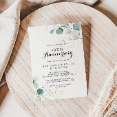 素朴なユーカリゴールド 50周年結婚記念日 招待状