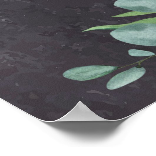 素朴なユーカリメモリアル ラビングメモリーフォト ポスター (角)