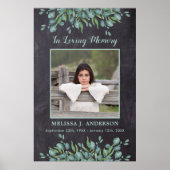 素朴なユーカリメモリアル ラビングメモリーフォト ポスター (正面)