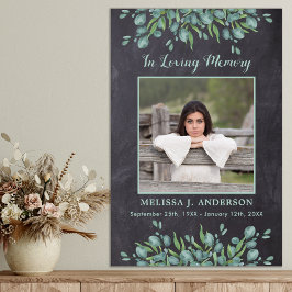 素朴なユーカリメモリアル ラビングメモリーフォト ポスター