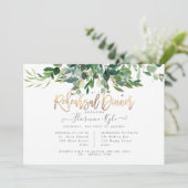 素朴なユーカリ、ブルーガムのリハーサルディナー 招待状 (スタンド正面)