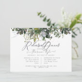 素朴なユーカリ、ブルーガムのリハーサルディナー 招待状 (スタンド正面)