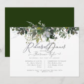 素朴なユーカリ、ブルーガムのリハーサルディナー 招待状 (正面/裏面)