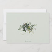 素朴なユーカリ、ブルーガムのリハーサルディナー 招待状 (裏面)