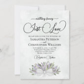 素朴なユーカリ&ラベンダージャスト結婚ラブズ 招待状 (正面)