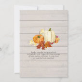 素朴なライトグレーウッドのカボチャの女の子のベビーシャワー 招待状 (裏面)