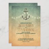 素朴なライト航海のないかりの結婚式 招待状 (正面/裏面)