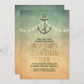 素朴なライト航海のな婚約パーティの招待 招待状 (正面/裏面)