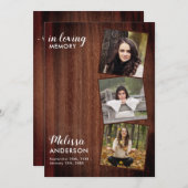 素朴なライフセレブレーション フォトメモリアルサービス 招待状 (正面/裏面)