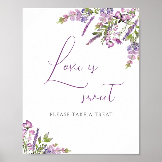 素朴なライラックの愛は甘い結婚サイン ポスター (正面)