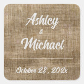 素朴なラップ自然パター結婚ン スクエアシール (正面)