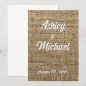 素朴なラップ自然パター結婚ン 招待状 (正面/裏面)