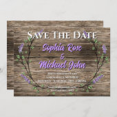 素朴なラベエレガントンダーウェディングは日付を保存 招待状 (正面/裏面)
