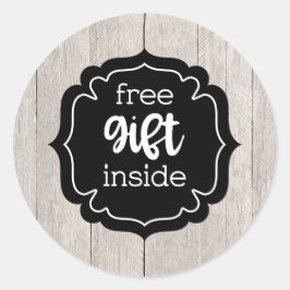 素朴なラベルシールの中の無料ギフト ラウンドシール