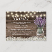 素朴なラベンダーの花の瓶の宿泊施設 エンクロージャーカード (正面)