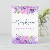 素朴なラベンダーパープルの感謝カード サンキューカード (スタンド正面)