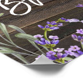 素朴なラベンダーブライダルシャワー歓迎サイン ポスター (角)