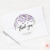 素朴なラベンダー結婚式の感謝ステッカー ラウンドシール (封筒)