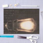 素朴なランタンとライト ブラウン バーン ウッド ウェディング 薄葉紙 (クラフト)