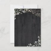 素朴なランタンのカスミソウとライトの結婚式RSVP 出欠カード (裏面)
