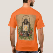 素朴なランタンのクリスマスヒーリングパインの居心地の良いお祭り Tシャツ (裏面)
