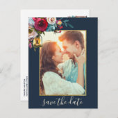 素朴なランタンのバーガンディ海軍写真の保存日付 案内ポストカード (正面/裏面)