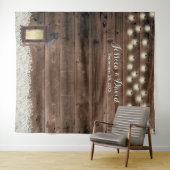 素朴なランタンの白い花の納屋の結婚式の背景幕 タペストリー (インサイチュ(横))