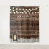 素朴なランタンの白い花の納屋の結婚式の背景幕 タペストリー (正面)