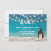 素朴なランタン星型の魚ビーチウェディングレセプション 招待状 (正面)