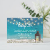 素朴なランタン星型の魚ビーチウェディングレセプション 招待状 (スタンド正面)