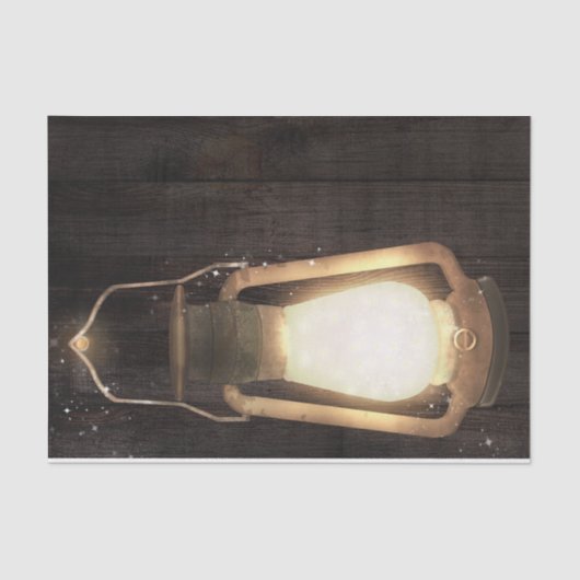 素朴なランタン ライトブラウンの納屋の木材 ウェディング 薄葉紙 (正面)