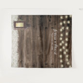 素朴なランタン 白い花の農村での結婚式の背景 タペストリー (正面(横))