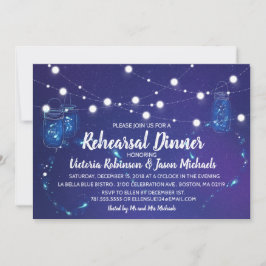 素朴なランチの明かりのメイソンジャー　リハーサルディナー 招待状