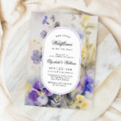 素朴なリトル ワイルドフラワー ベビーシャワー 招待状