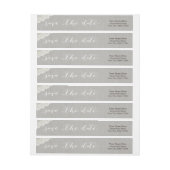 素朴なリネンヴィンテージのレースの結婚式の保存日付 ラップアラウンドラベル (シート)