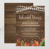 素朴なリハーサルディナー招待状、秋の結婚式 招待状 (正面/裏面)