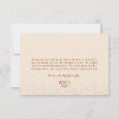 素朴なリングと花の手描き ブライダルシャワー サンキューカード (裏面)