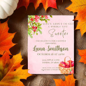 素朴なリンゴのバスケットシャワー招待状 – 赤いリンゴ 招待状