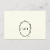 素朴なリースのエンクロージ結婚ンカードを持つアイボリー エンクロージャーカード (裏面)
