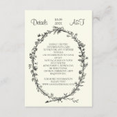 素朴なリースのエンクロージ結婚ンカードを持つアイボリー エンクロージャーカード (正面)