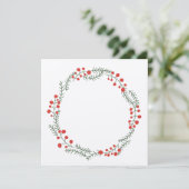 素朴なリースのフレーム枠飾り 緑と赤のクラフトクリスマス シーズンカード (スタンド正面)